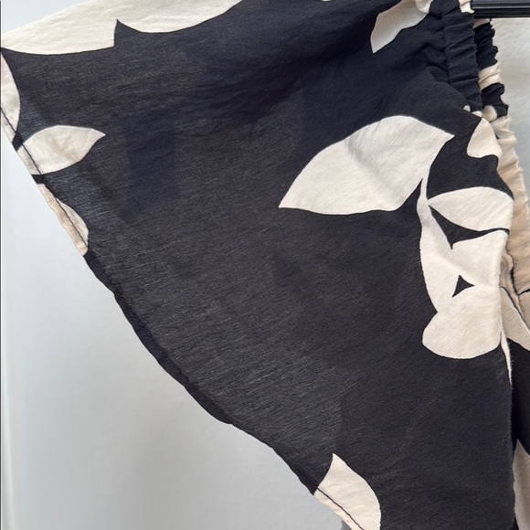 Anthropologie Black and Ivory Floral Print  Maxi Dress with Open Low Back - Picture 9 of 14